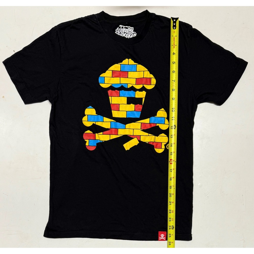 Johnny Cupcakes Mens Medium Black T-Shirt Cupcake Lego Movie Graphic Tee